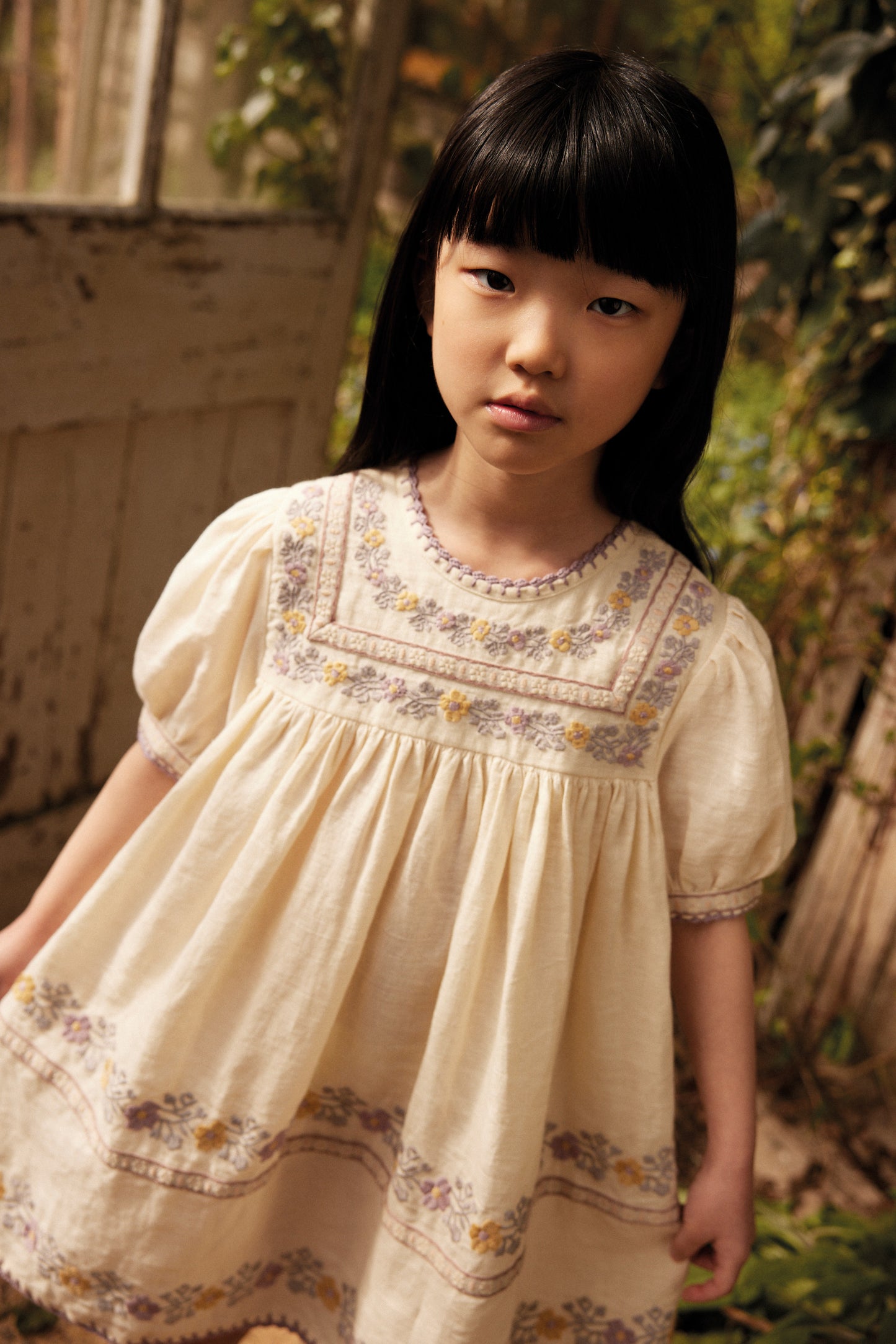 Patsy Ribbon Dress, Cream