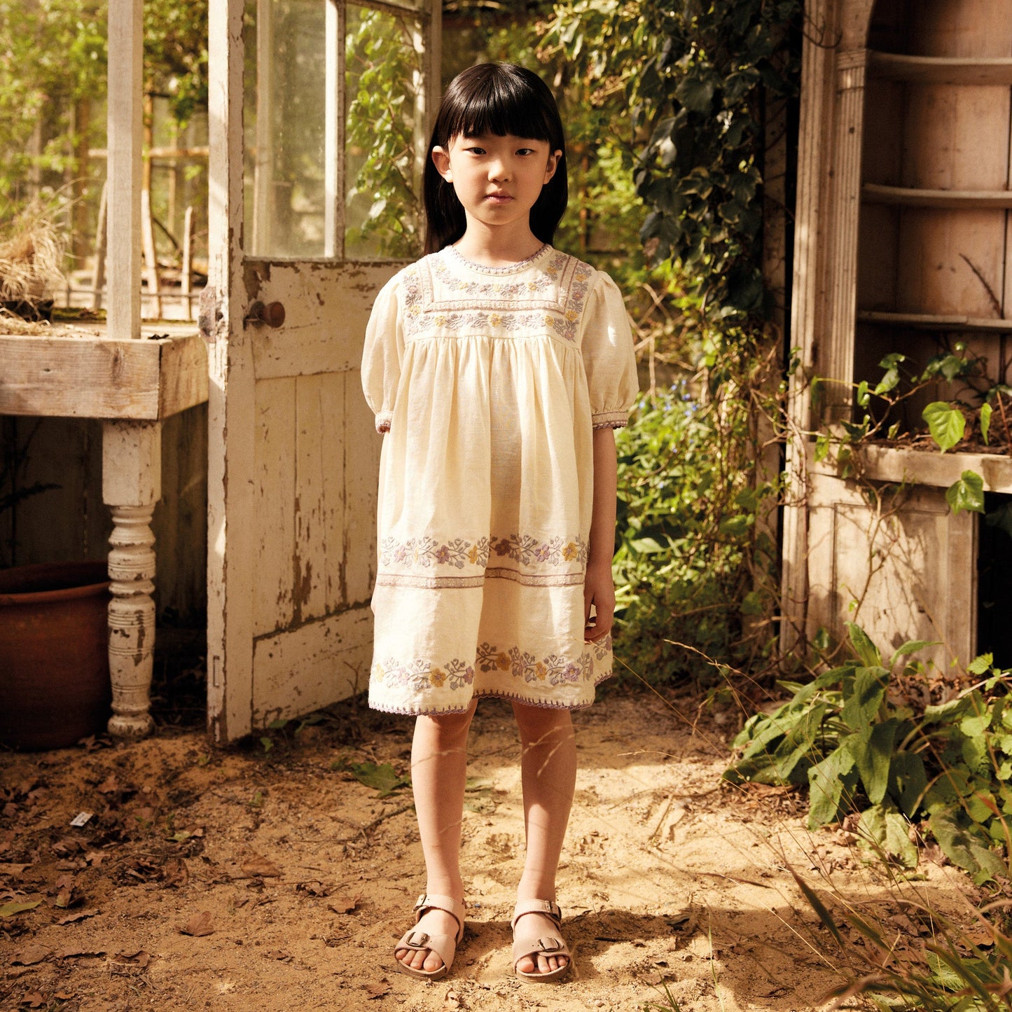 Patsy Ribbon Dress, Cream