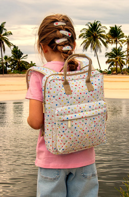 Rainbow Hearts Quilted Rucksack