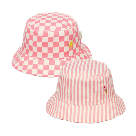 Candy Striped Reversible Bucket Hat