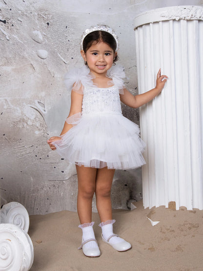 Bebe Whispers Of The Deep Tutu Dress, Milk