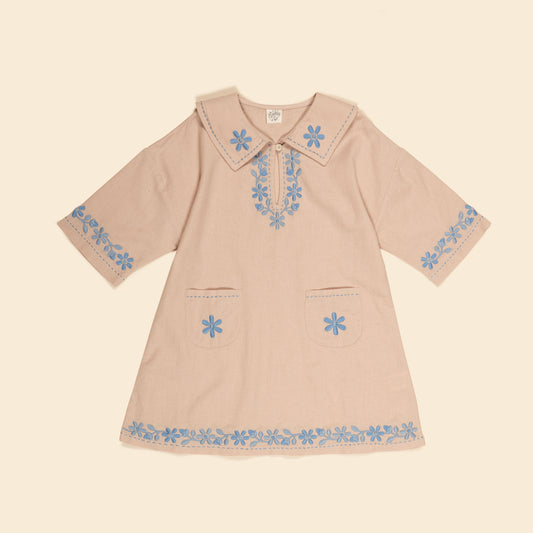 Thalia Dress, Pink Beige