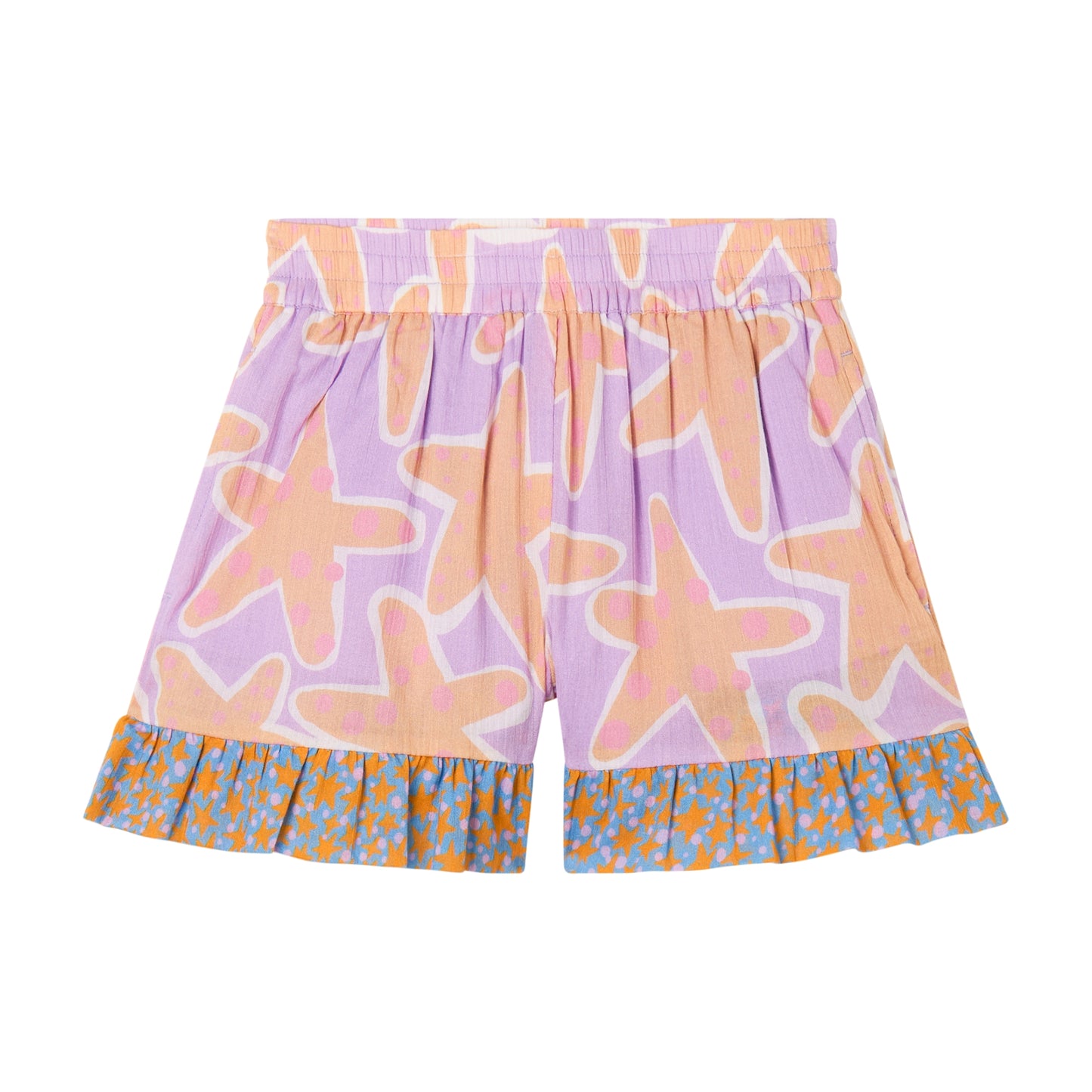 Starfish Print Shorts, Purple
