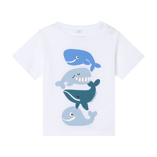 Baby Boy Whale Graphic Cotton Jersey T-shirt,