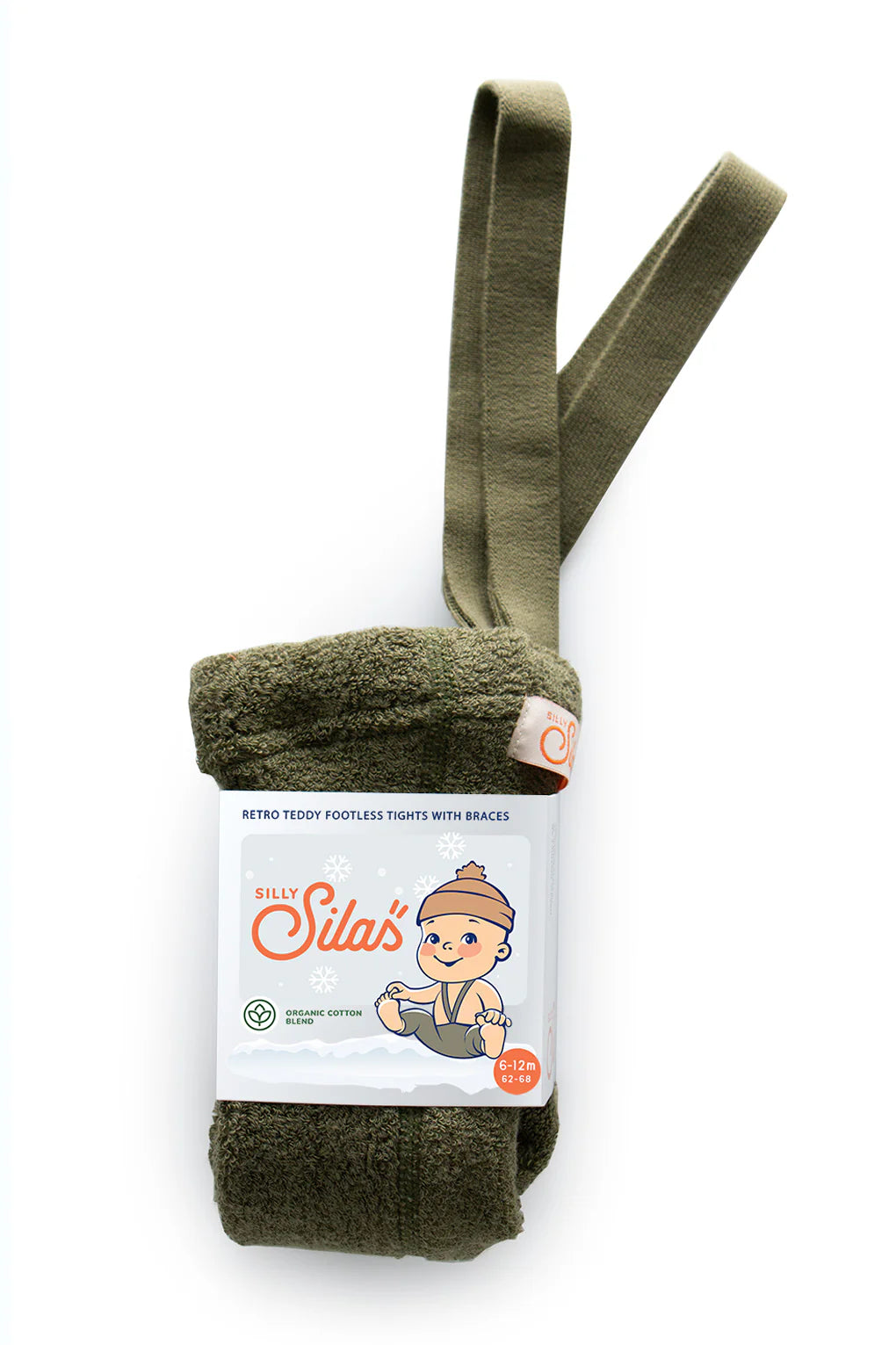 Silly Silas Teddy Warmy Footless Tights, Olive