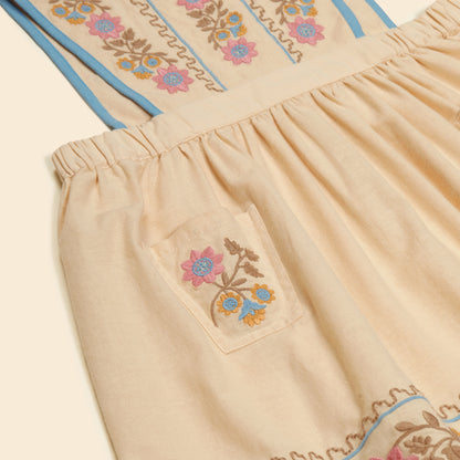 Ursina Embroidered Pinafore, Cashew