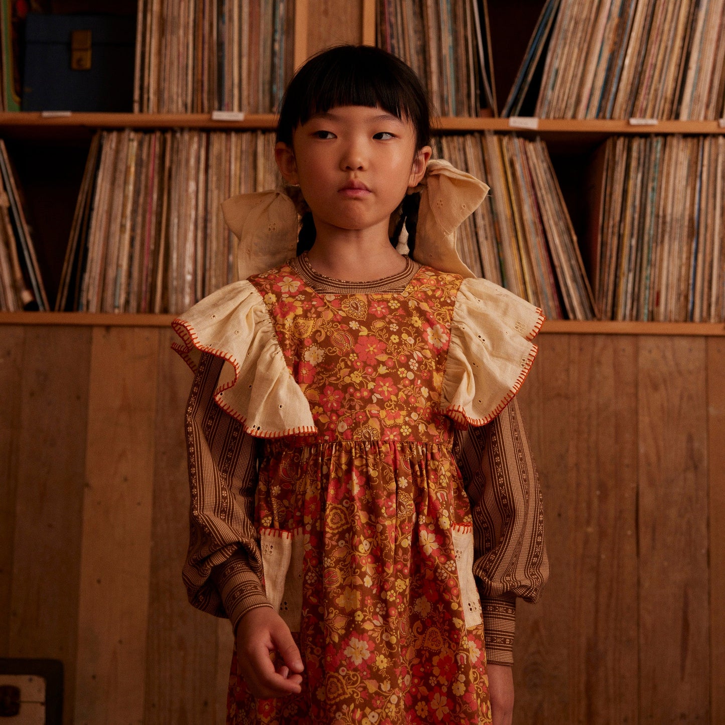 Ursina Frill Pinafore, Autumn Harvest Floral