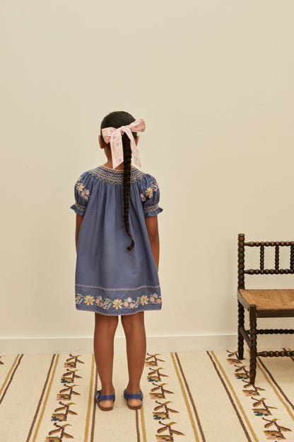 Verna Smock Dress, Azul