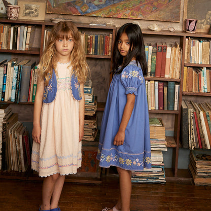 Verna Smock Dress, Azul