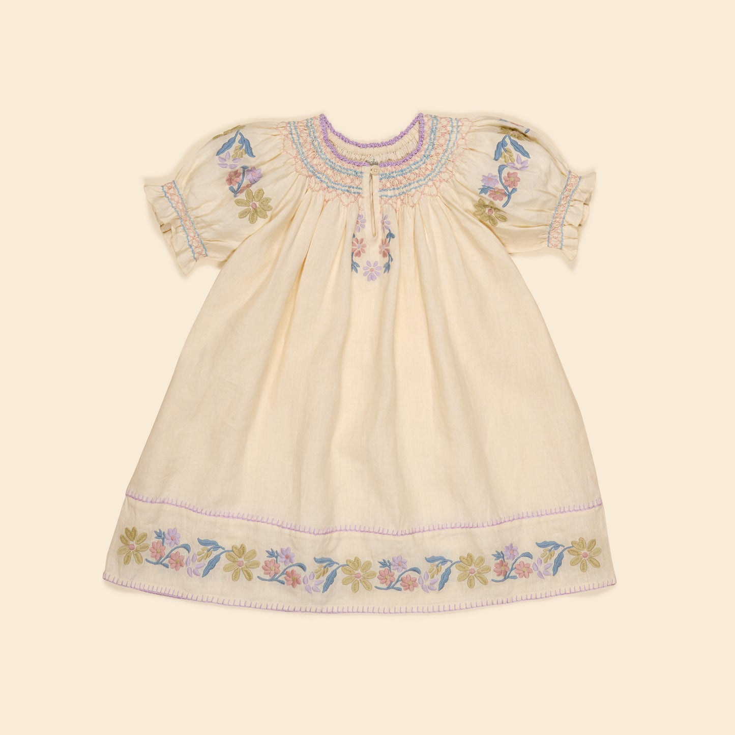 Verna Smock Dress, Cream