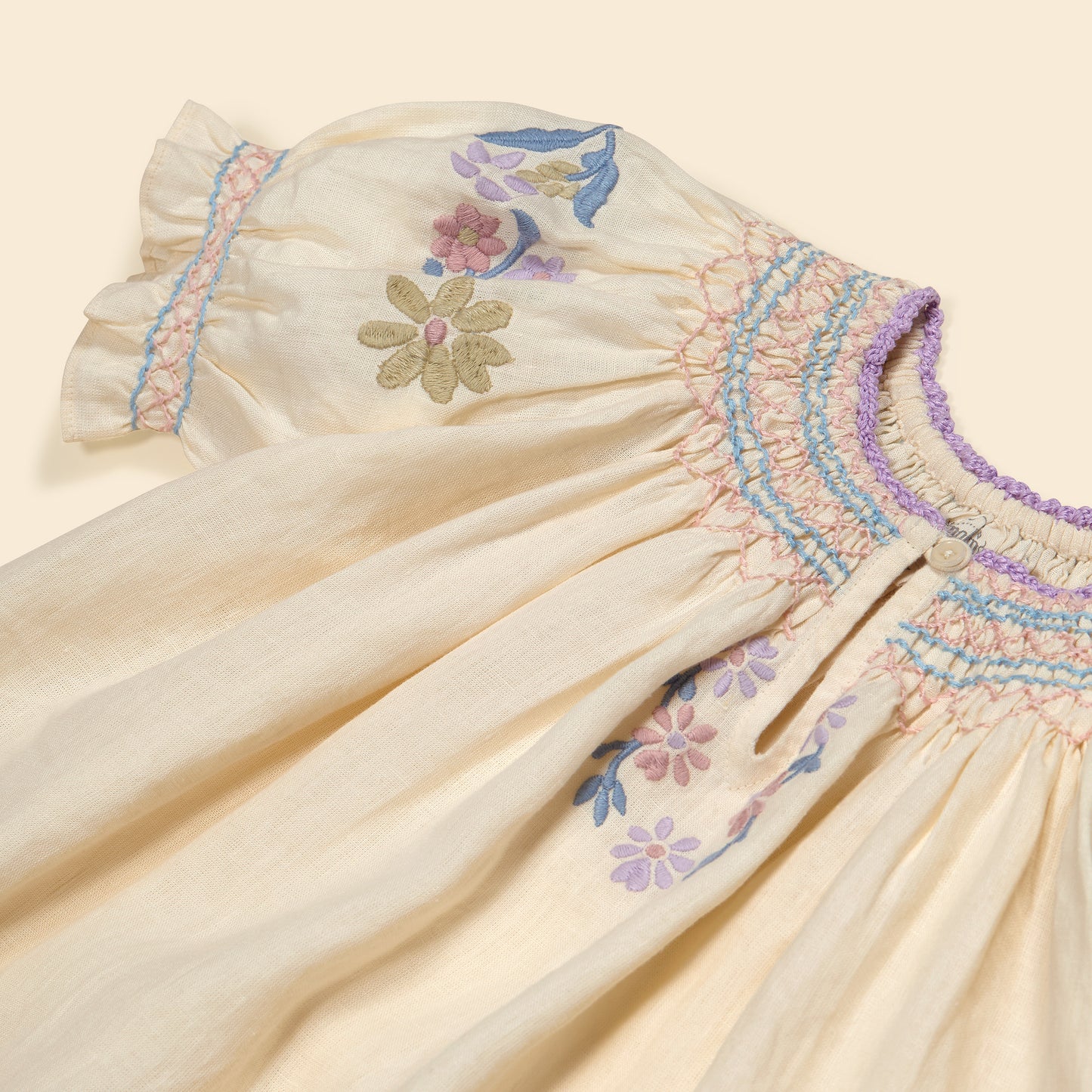 Verna Smock Dress, Cream