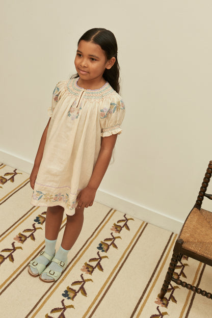 Verna Smock Dress, Cream