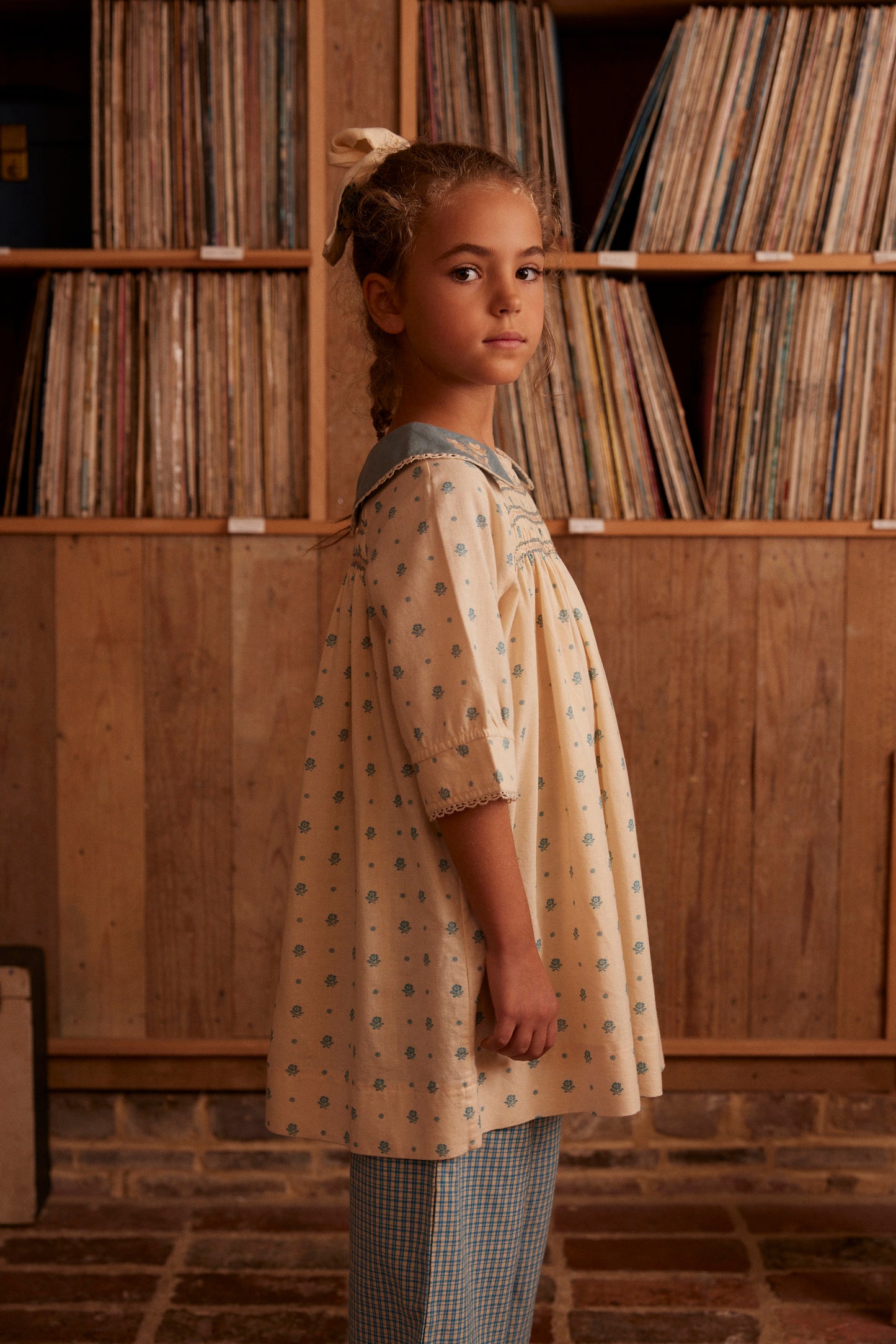 Willow Smock Shift Dress, Meadow Calico Cashew