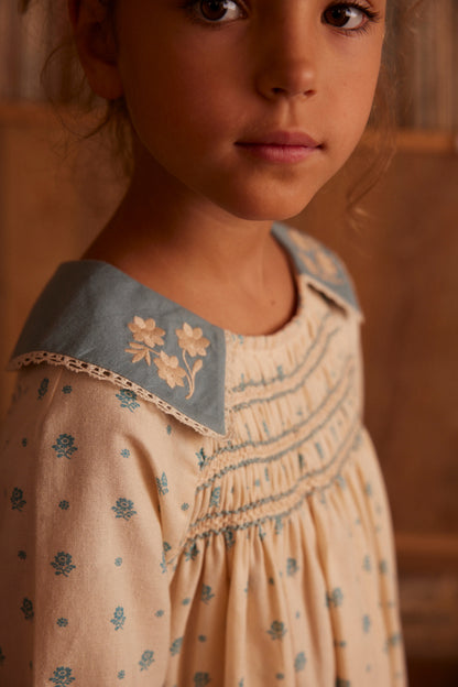Willow Smock Shift Dress, Meadow Calico Cashew