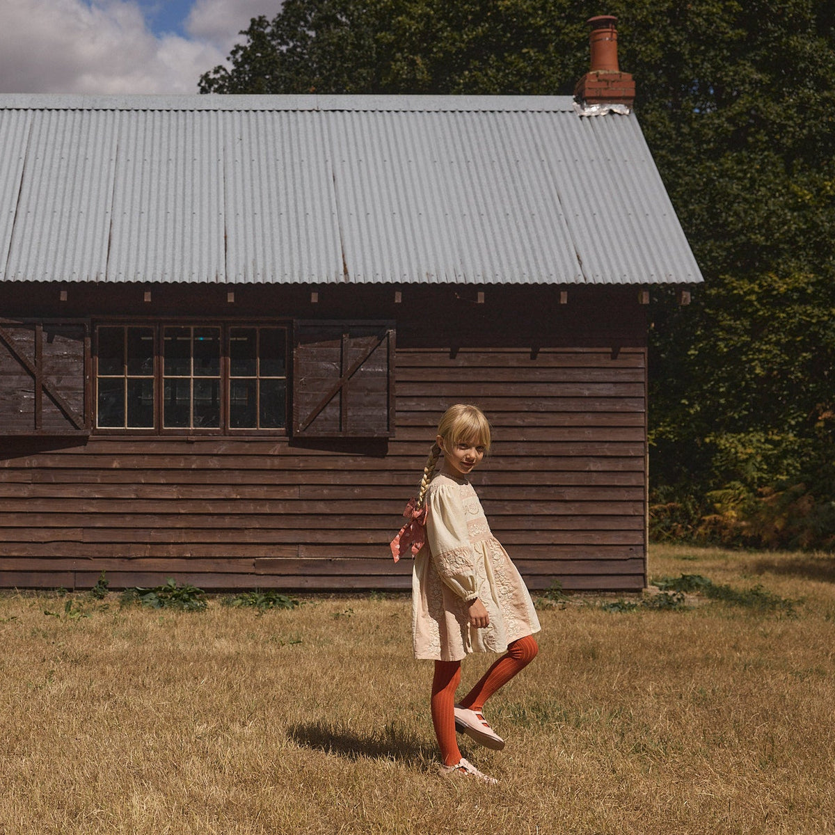 Wilma Dress, Dried Rose/Cream