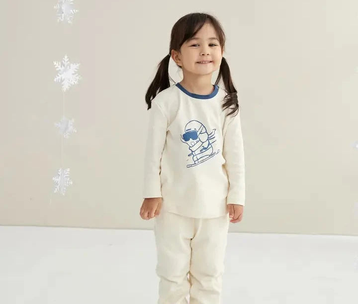 Toddler Organic Long Sleeve Tee Shirt, Ski