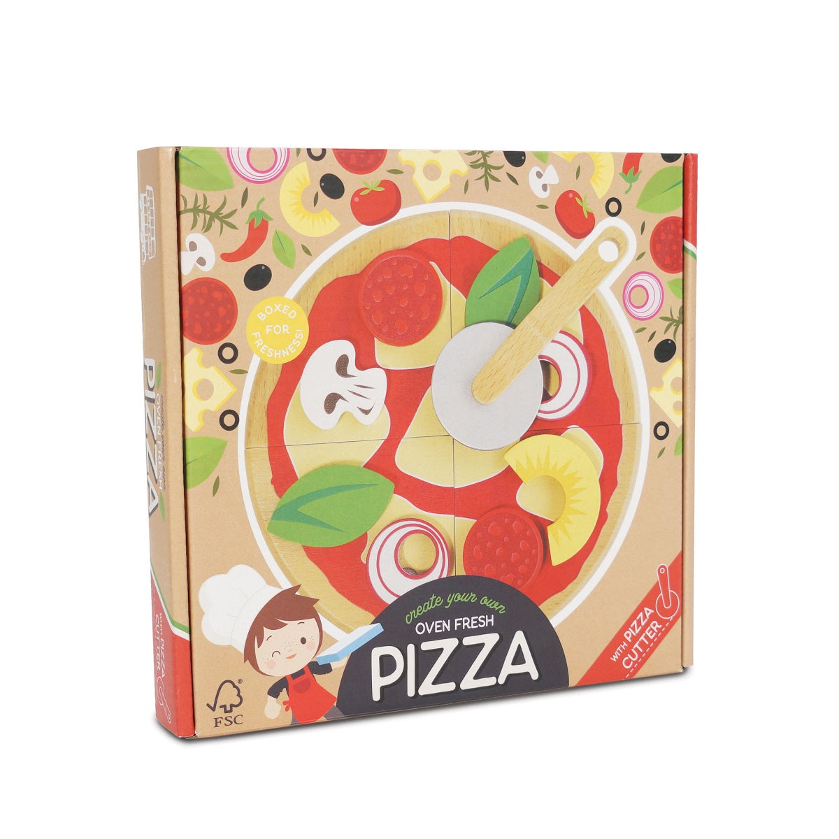 Le Toy Van Roleplay Pizza & Toppings with Slice Cutter