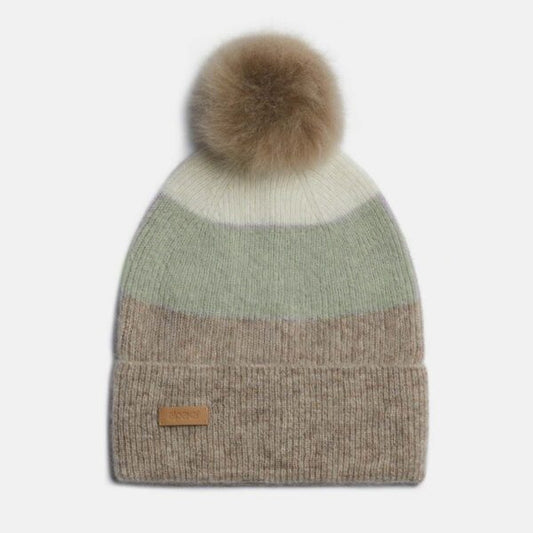 Alpaka Kids Hat with Colour Play with Pom, Musk Green