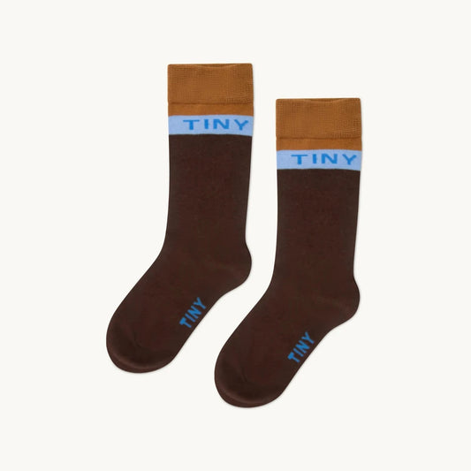 Color Block Medium Socks, Chocolate