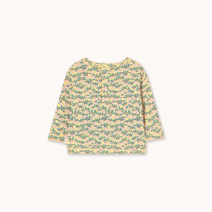 Mini Apples Aop Rib Baby Tee, Mellow Yellow