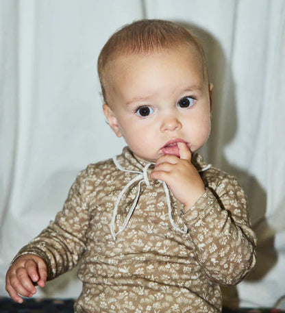 Baby Long Sleeve Scout Onesie, Otter Bunny Meadow