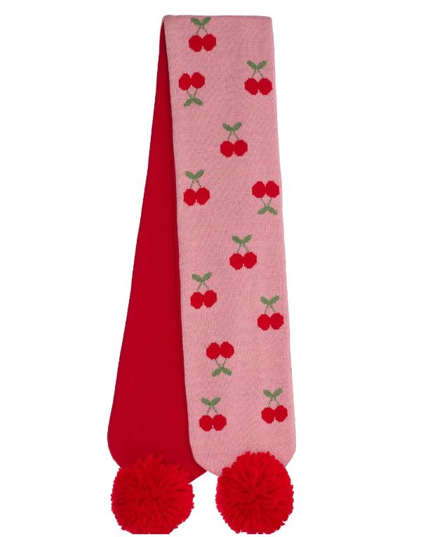 Cheerful Cherry Knitted Scarf