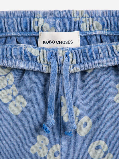 Wavy Bobo Choses all over Waffle Bermuda Shorts, Blue