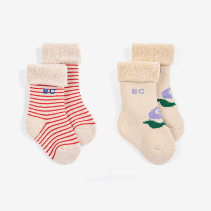 BC Stamp Bloom Socks Pack, Offwhite
