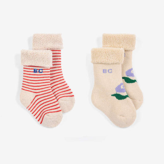 BC Stamp Bloom Socks Pack, Offwhite