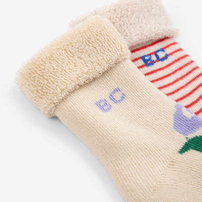 BC Stamp Bloom Socks Pack, Offwhite
