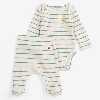 Mush Monster Striped Gift Set, Offwhite