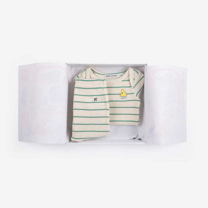Mush Monster Striped Gift Set, Offwhite