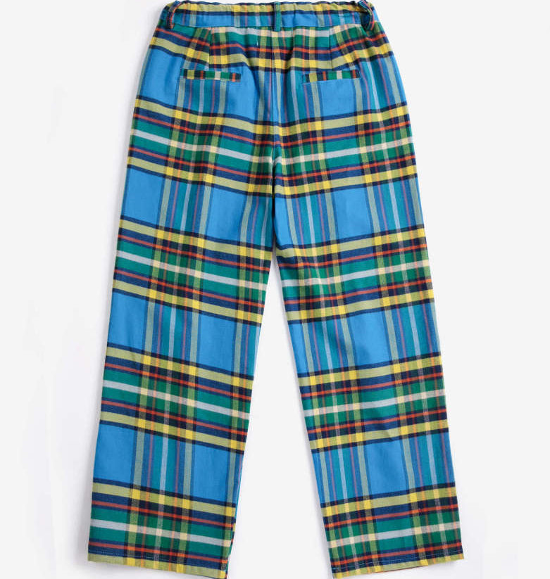 Tartan all over woven pants, Blue