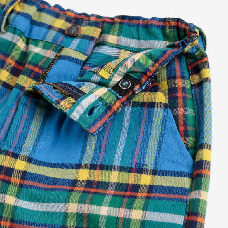 Tartan all over woven pants, Blue