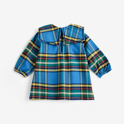 Plaid All Over Woven Dress, Blue