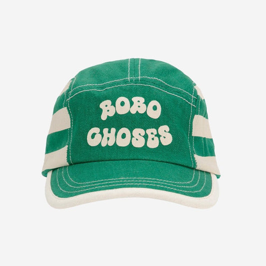 Bobo Choses Green Stripes Cap, Light Green