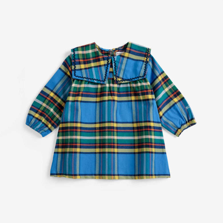 Plaid All Over Woven Dress, Blue