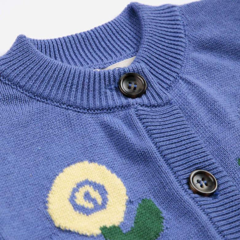 Stamp Bloom Cardigan, Purple