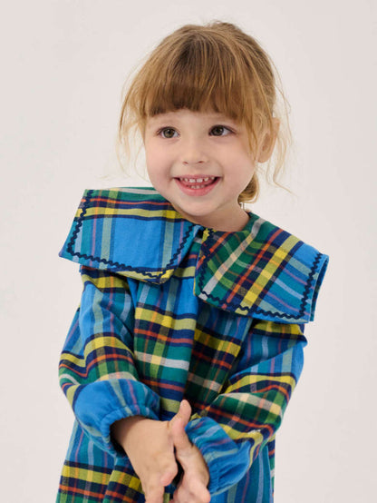 Plaid All Over Woven Dress, Blue