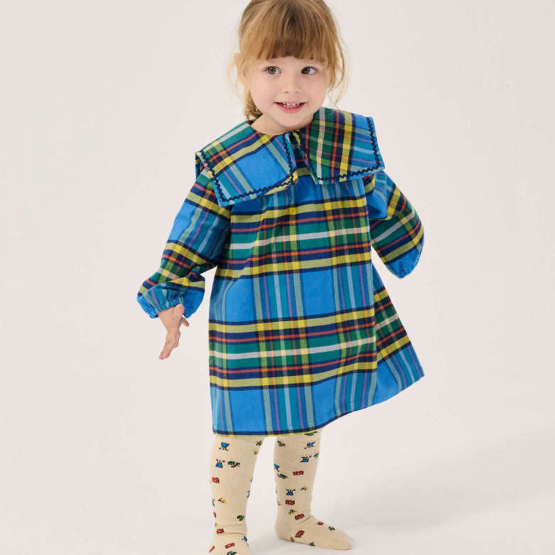 Plaid All Over Woven Dress, Blue