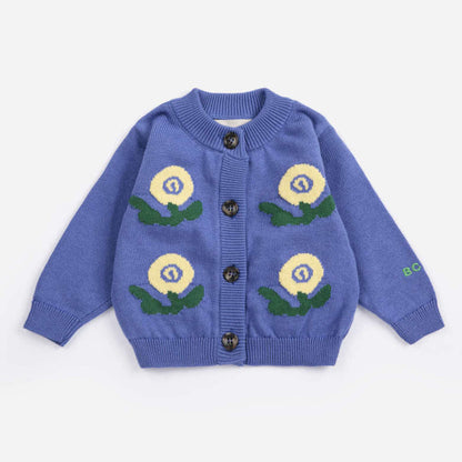 Stamp Bloom Cardigan, Purple