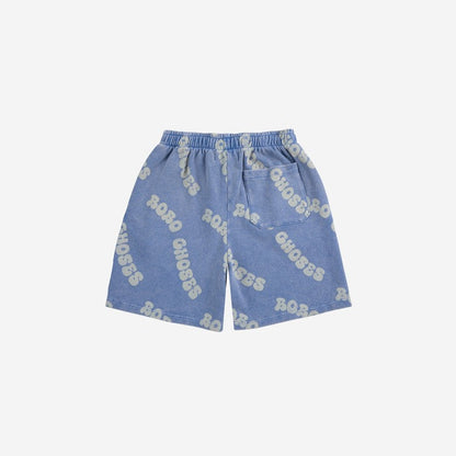 Wavy Bobo Choses all over Waffle Bermuda Shorts, Blue