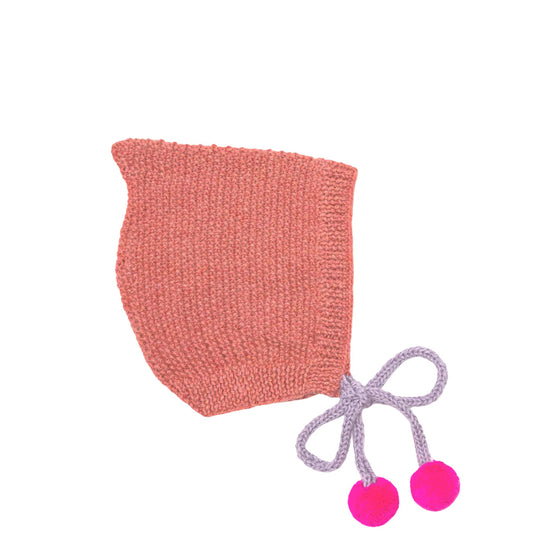 Tassel Pom Bonnet, Salmon