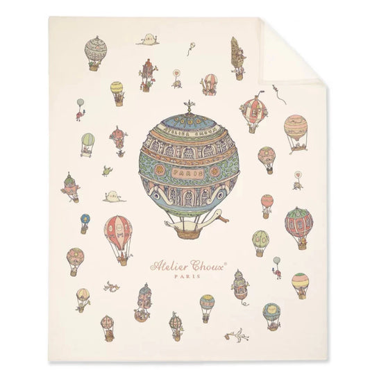 Atelier Choux Paris Cashmere Blanket, Hot Air Balloons