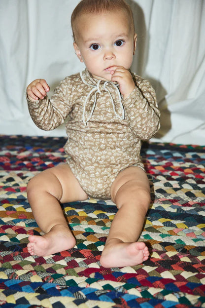 Baby Long Sleeve Scout Onesie, Otter Bunny Meadow
