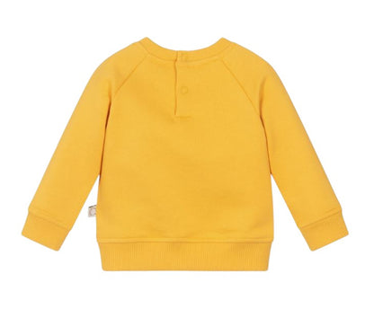 Baby Boy Sweatshirt with Musical Note Patch, Yellow
