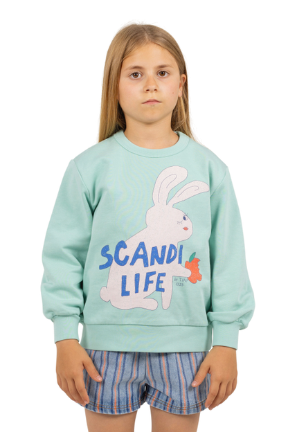 Scandi Life Graphic Sweatshirt, Washed Emerald