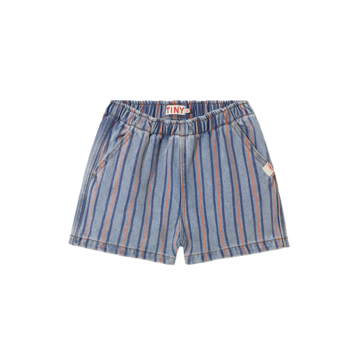 Stripes Multicolor Short, Light Blue Denim