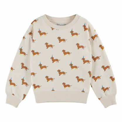 Dachshunds Organic Cotton Sweatshirt, Ecru