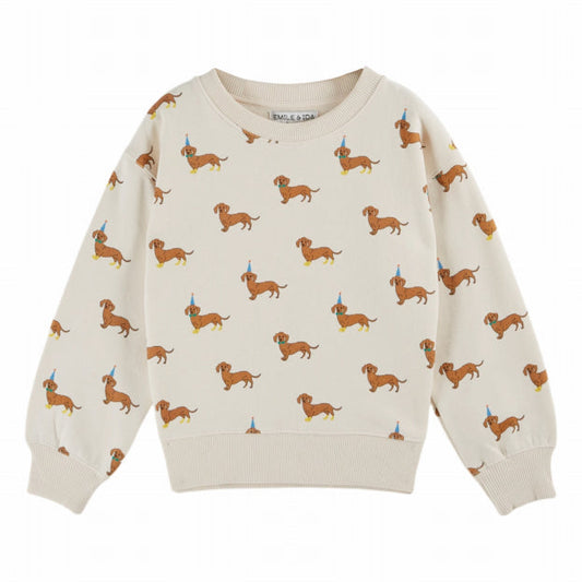 Dachshunds Organic Cotton Sweatshirt, Ecru